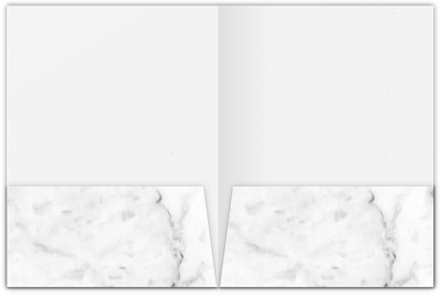 White with Ash Gray Marble Semi-Gloss 14pt C1S 9 x 12 Two Pocket Folders with 4 Inch Pockets