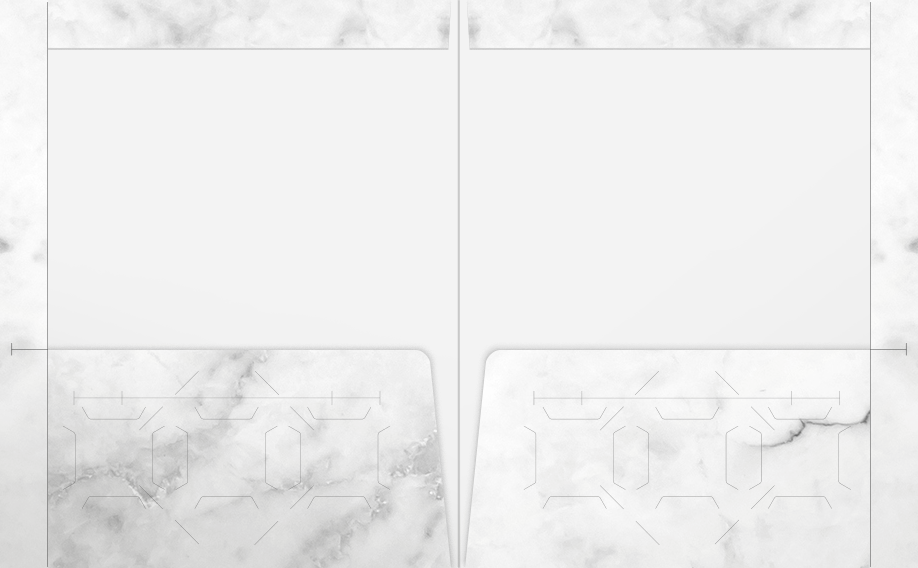 Ash Semi-Gloss 14pt C1S 9 1/2 x 11 3/4 Two Pocket Folders with 4 1/2 Inch Pockets and 1 Inch Reinforced Top and Edges