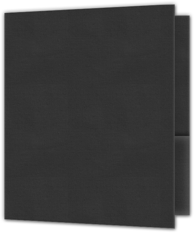 Charcoal Linen 80lb 9 x 12 Two Pocket Folders with 4 Inch Round Corner Pockets
