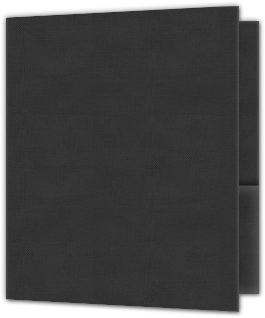 Charcoal Linen 80lb 9 x 12 Two Pocket Folders with 4 Inch Round Corner Pockets