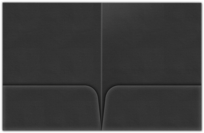 Charcoal Linen 80lb 9 x 12 Two Pocket Folders with 4 Inch Round Corner Pockets