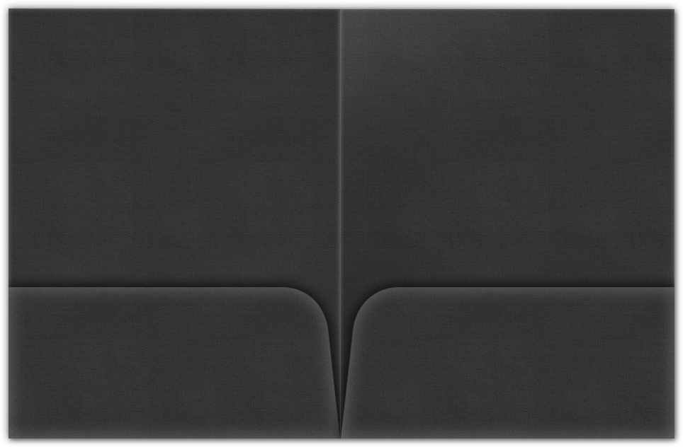 Charcoal Linen 80lb 9 x 12 Two Pocket Folders with 4 Inch Round Corner Pockets
