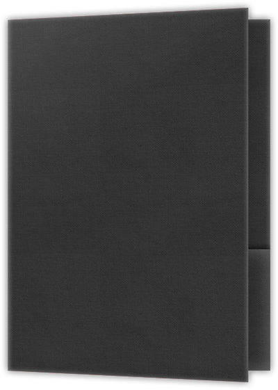 Charcoal Linen 80lb 9 x 12 Two Pocket Folders with 4 Inch Round Corner Pockets and 1/4 Inch Expansion with Double Score Spine
