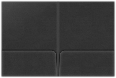 Charcoal Linen 80lb 9 x 12 Two Pocket Folders with 4 Inch Round Corner Pockets and 1/4 Inch Expansion with Double Score Spine