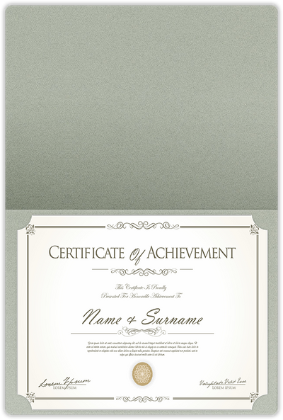 Granite Felt 80lb 9 1/2 x 12 Landscape or Portrait Certificate Holders with Rounded Corner Slits