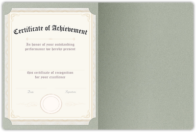 Granite Felt 80lb 9 1/2 x 12 Landscape or Portrait Certificate Holders with Rounded Corner Slits