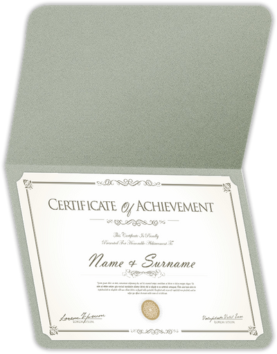 Granite Felt 80lb 9 1/2 x 12 Landscape or Portrait Certificate Holders with Rounded Corner Slits