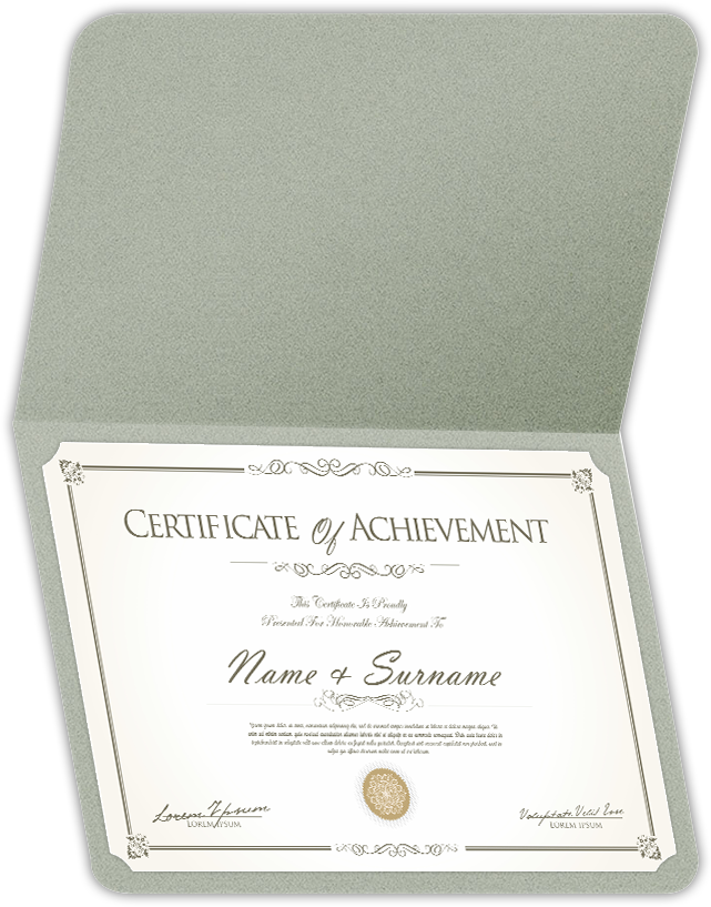 Granite Felt 80lb 9 1/2 x 12 Landscape or Portrait Certificate Holders with Rounded Corner Slits