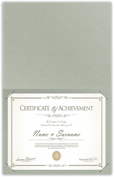 Granite Felt 80lb 9 1/2 x 12 Landscape or Portrait Certificate Holders with Square Corner Slits (Holds 8 1/2 x 11 Certificate)