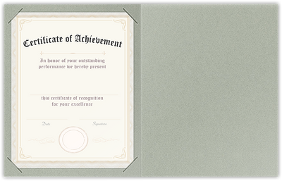 Granite Felt 80lb 9 1/2 x 12 Landscape or Portrait Certificate Holders with Square Corner Slits (Holds 8 1/2 x 11 Certificate)