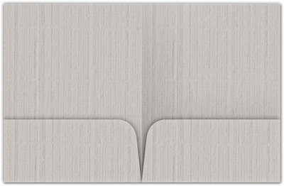 Gray Linen 80lb 9 x 12 Two Pocket Folders with 4 Inch Round Corner Pockets