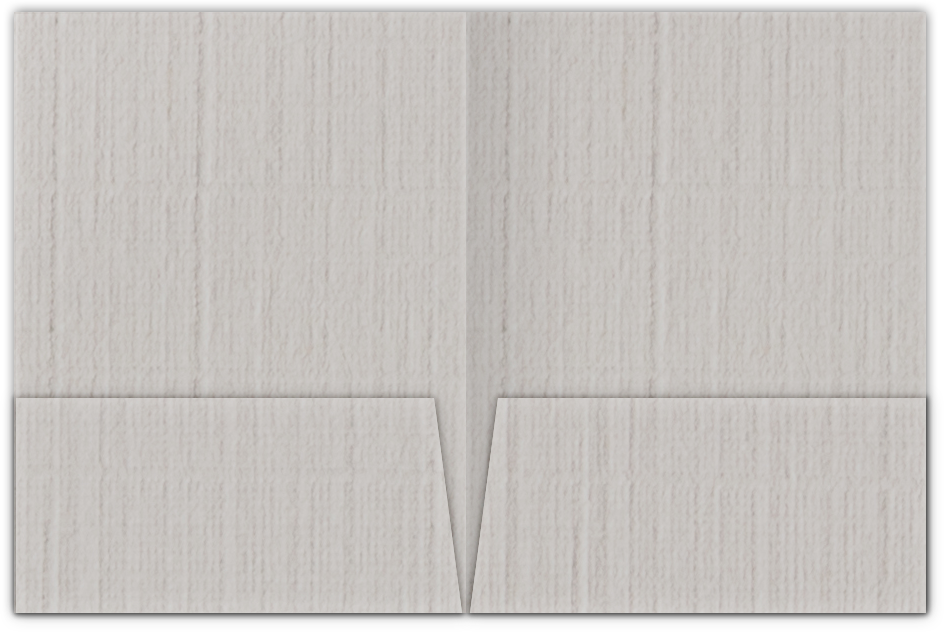 Gray Linen 80lb 9 x 12 Two Pocket Folders with 4 Inch Pockets