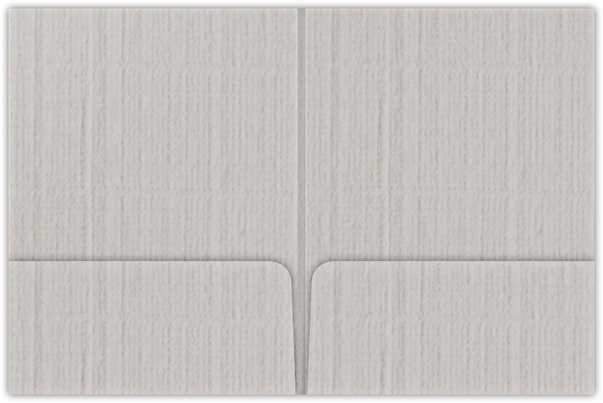 Gray Linen 80lb 9 x 12 Two Pocket Folders with 4 Inch Round Corner Pockets and 1/4 Inch Expansion with Double Score Spine