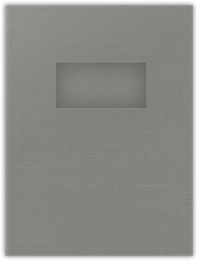 Sterling Gray Linen 100lb 9 x 12 Two Pocket Folders with 4 Inch Pockets and 2 x 4 Window