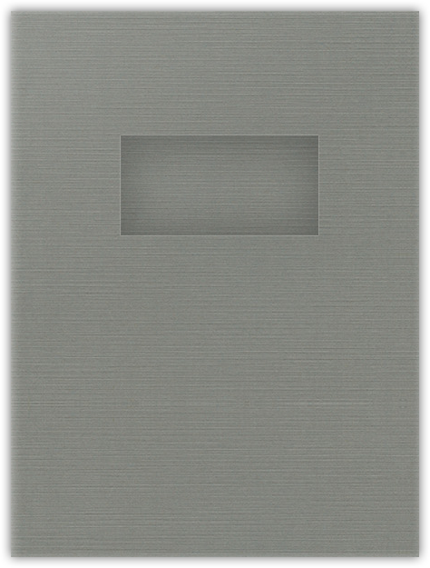 Sterling Gray Linen 100lb 9 x 12 Two Pocket Folders with 4 Inch Pockets and 2 x 4 Window