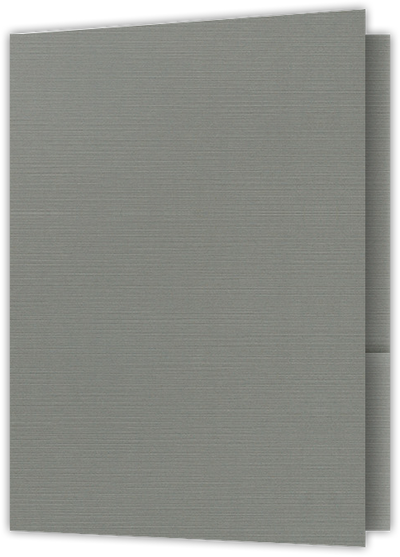 Sterling Gray Linen 100lb 9 x 12 Two Pocket Folders with 4 Inch Pockets