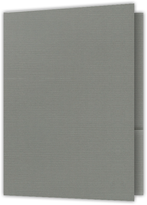 Sterling Gray Linen 100lb 9 x 12 Two Pocket Folders with 4 Inch Pockets