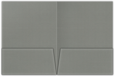 Sterling Gray Linen 100lb 9 x 12 Two Pocket Folders with 4 Inch Pockets