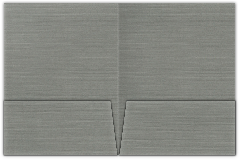 Sterling Gray Linen 100lb 9 x 12 Two Pocket Folders with 4 Inch Pockets