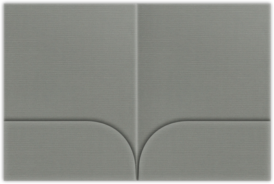 Sterling Gray Linen 100lb 9 x 12 Two Pocket Folders with 4 Inch Curved Pockets