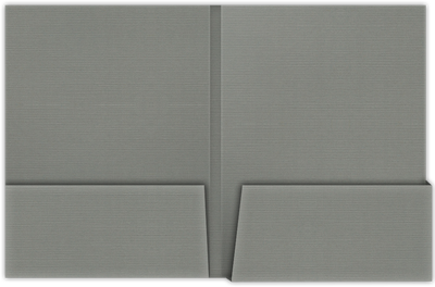Sterling Gray Linen 100lb 9 x 12 Two Pocket Folders with 4 1/4 Inch Deep Box Pockets and 1/4 Inch Expansion with Double Score Spine