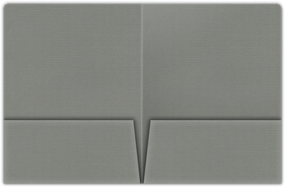 Sterling Gray Linen 100lb 9 x 12 Two Pocket Round Corner Folders with 4 1/4 Inch Pocket