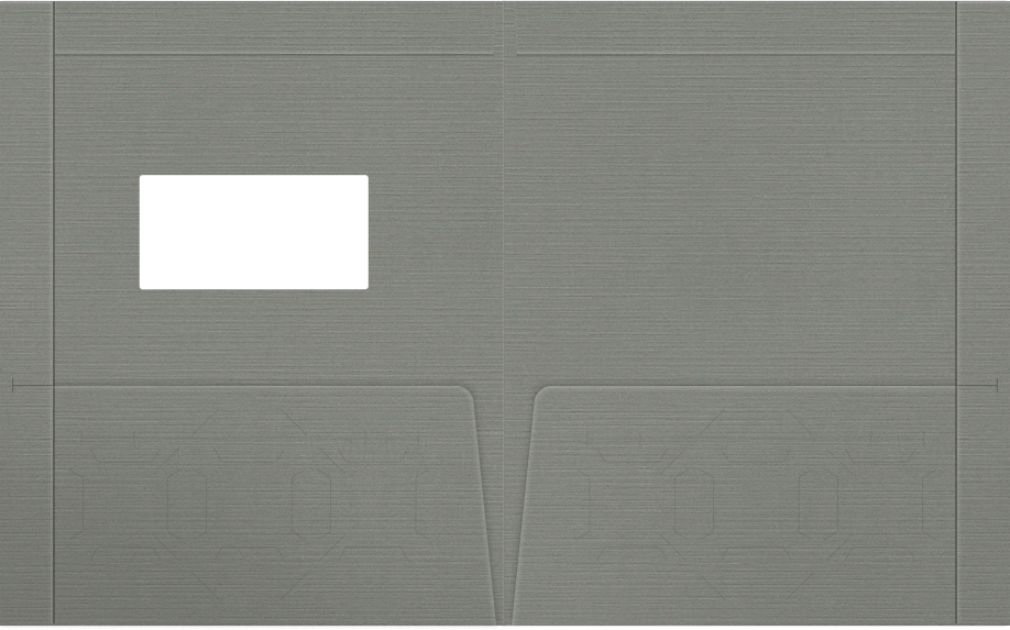 Sterling Gray Linen 100lb 9 1/2 x 11 3/4 Two Pocket Folders with 4 1/2 Inch Pockets and 1 Inch Reinforced Top and Edges