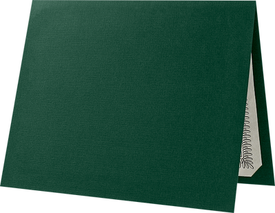 Deep Pine Linen 100lb 9 1/2 x 12 Landscape or Portrait Certificate Holders with Square Corner Slits (Holds 8 1/2 x 11 Certificate)