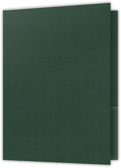 Deep Pine Linen 100lb 9 x 12 Two Pocket Folders with 4 Inch Pockets