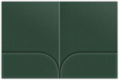Deep Pine Linen 100lb 9 x 12 Two Pocket Folders with 4 Inch Curved Pockets