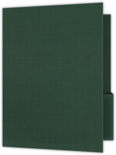 Deep Pine Linen 100lb 9 x 12 Two Pocket Folders with 4 1/4 Inch Deep Box Pockets and 1/4 Inch Expansion with Double Score Spine
