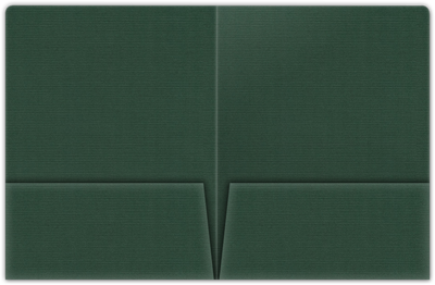 Deep Pine Linen 100lb 9 x 12 Two Pocket Round Corner Folders with 4 1/4 Inch Pocket