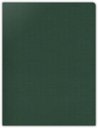 Deep Pine Linen 100lb 9 x 12 Two Pocket Round Corner Folders with 4 1/4 Inch Pocket