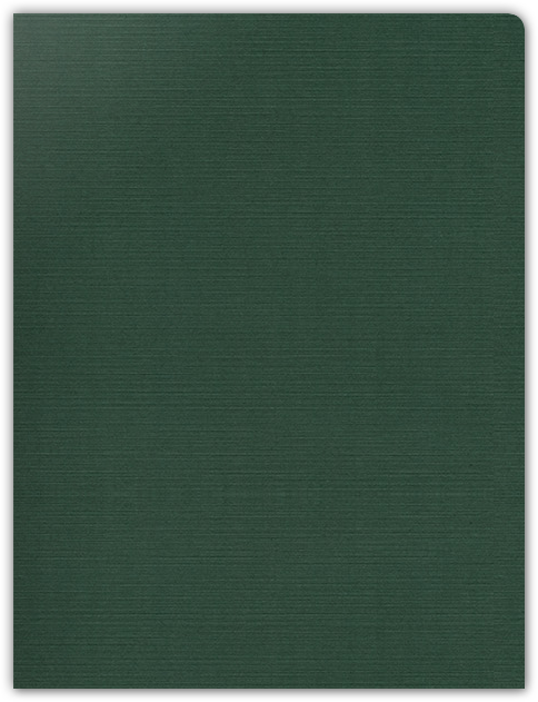 Deep Pine Linen 100lb 9 x 12 Two Pocket Round Corner Folders with 4 1/4 Inch Pocket