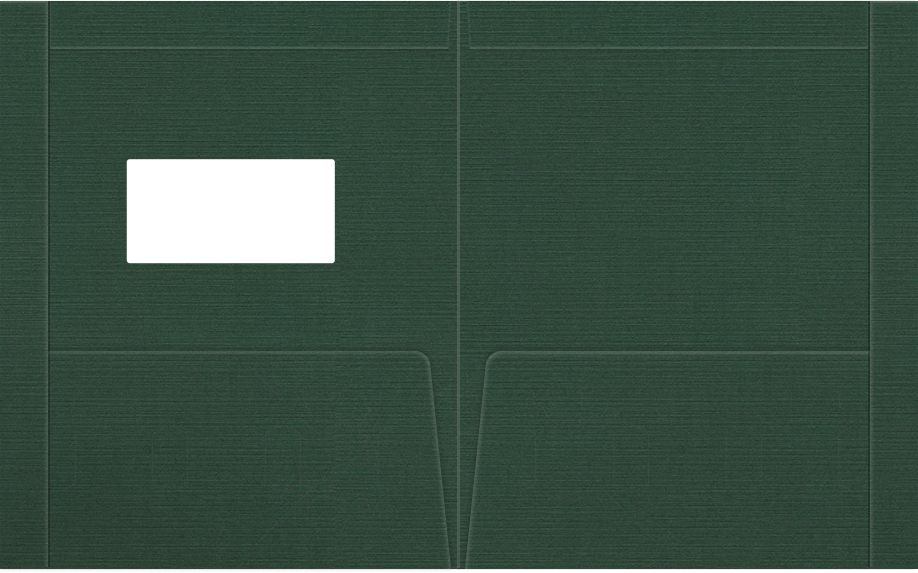Deep Pine Linen 100lb 9 1/2 x 11 3/4 Two Pocket Folders with 4 1/2 Inch Pockets and 1 Inch Reinforced Top and Edges