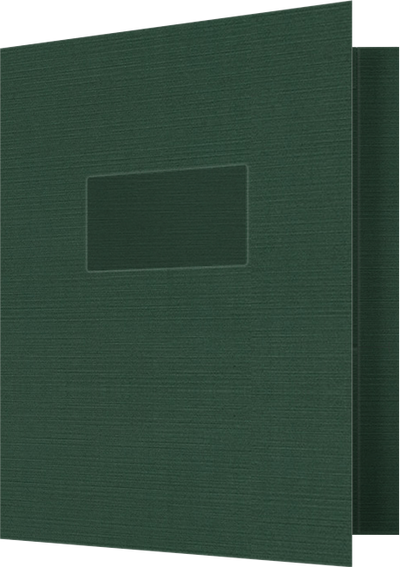 Deep Pine Linen 100lb 9 1/2 x 11 3/4 Two Pocket Folders with 4 1/2 Inch Pockets and 1 Inch Reinforced Top and Edges