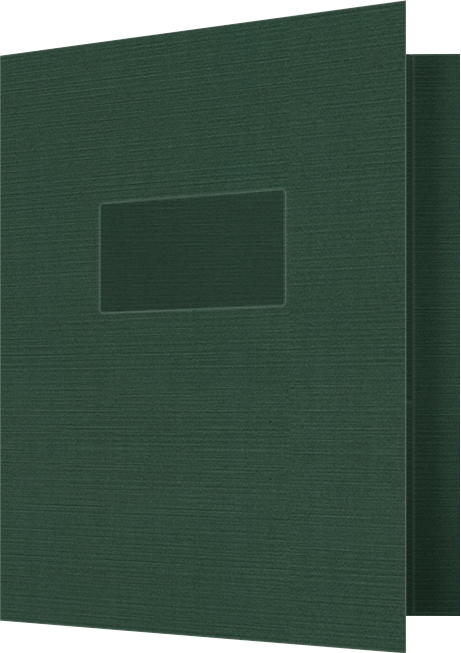 Deep Pine Linen 100lb 9 1/2 x 11 3/4 Two Pocket Folders with 4 1/2 Inch Pockets and 1 Inch Reinforced Top and Edges