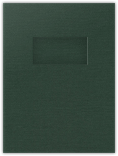 Forest Green Hopsack 90lb 9 x 12 Two Pocket Folders with 4 Inch Pockets and 2 x 4 Window