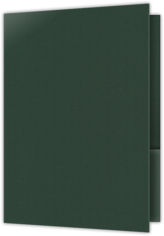 Forest Green Hopsack 90lb 6 x 9 Two Pocket Half Size Folders with 3 Inch Pockets