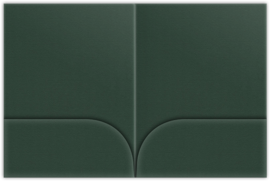 Forest Green Hopsack 90lb 9 x 12 Two Pocket Folders with 4 Inch Curved Pockets