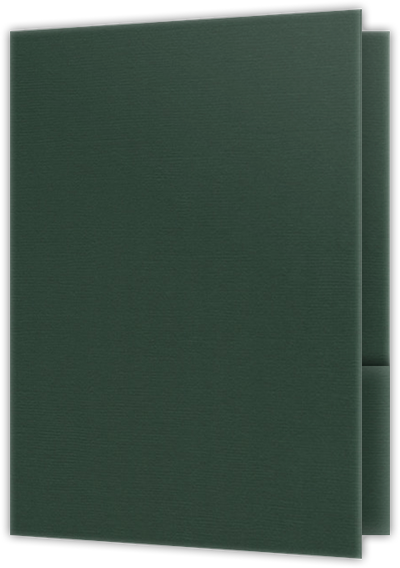 Forest Green Hopsack 90lb 9 x 12 Two Pocket Folders with 4 Inch Curved Pockets