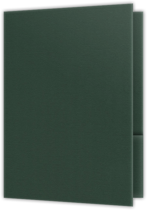 Forest Green Hopsack 90lb 9 x 12 Two Pocket Folders with 4 Inch Curved Pockets