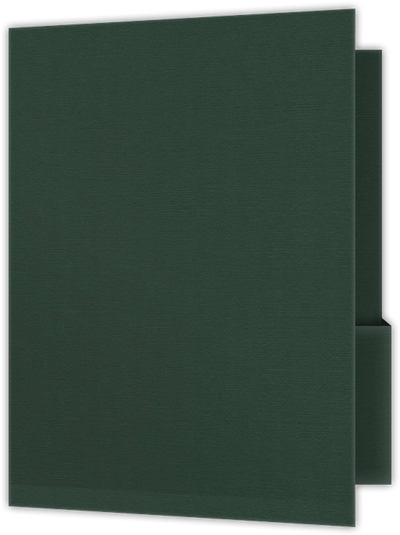Forest Green Hopsack 90lb 9 x 12 Two Pocket Folders with 4 1/4 Inch Deep Box Pockets and 1/4 Inch Expansion with Double Score Spine