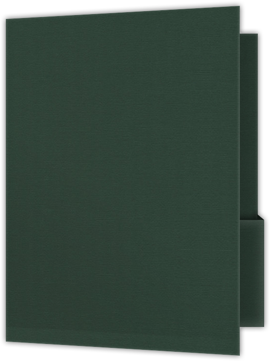 Forest Green Hopsack 90lb 9 x 12 Two Pocket Folders with 4 1/4 Inch Deep Box Pockets and 1/4 Inch Expansion with Double Score Spine