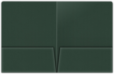 Forest Green Hopsack 90lb 9 x 12 Two Pocket Round Corner Folders with 4 1/4 Inch Pocket