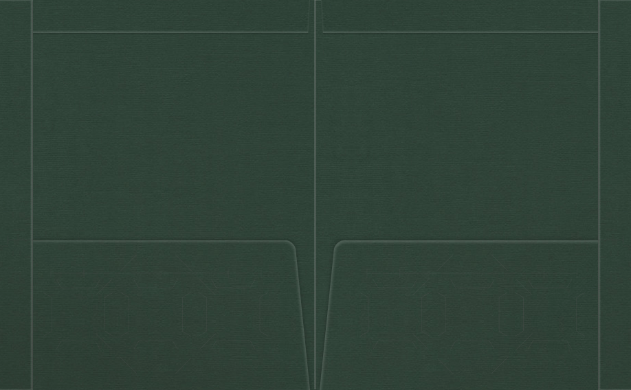 Forest Green Hopsack 90lb 9 1/2 x 11 3/4 Two Pocket Folders with 4 1/2 Inch Pockets and 1 Inch Reinforced Top and Edges