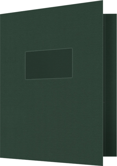 Forest Green Hopsack 90lb 9 1/2 x 11 3/4 Two Pocket Folders with 4 1/2 Inch Pockets and 1 Inch Reinforced Top and Edges