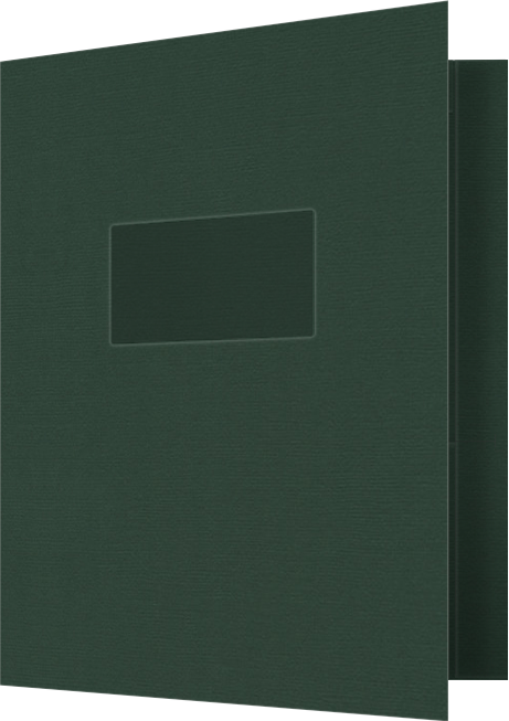Forest Green Hopsack 90lb 9 1/2 x 11 3/4 Two Pocket Folders with 4 1/2 Inch Pockets and 1 Inch Reinforced Top and Edges
