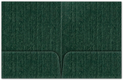 Green Linen 80lb 9 x 12 Two Pocket Folders with 4 Inch Round Corner Pockets