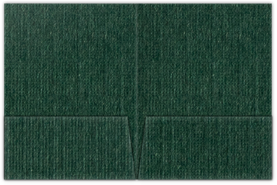 Green Linen 80lb 9 x 12 Two Pocket Folders with 4 Inch Pockets